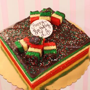 8x8 Rainbow Cookie Cake